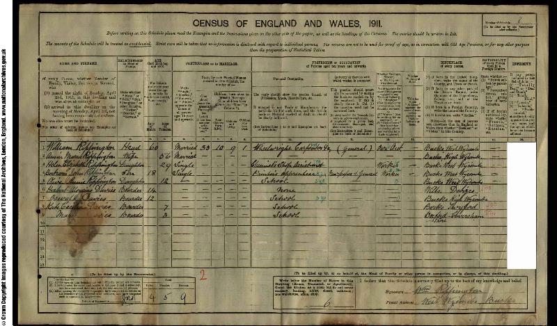 Rippington (William & Annie) 1911 Census